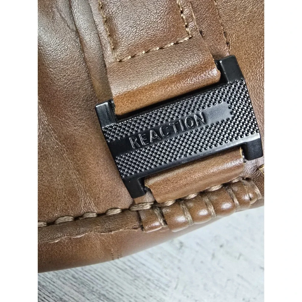 Kenneth‎ Cole Reaction Men's 9.5 Brown Tallan Buckle Driving Loafers Mocs EUC